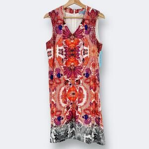 Antonio Melani Elaine Shift Dress Abstract Floral Print Womens Sz 8 Sleeveless